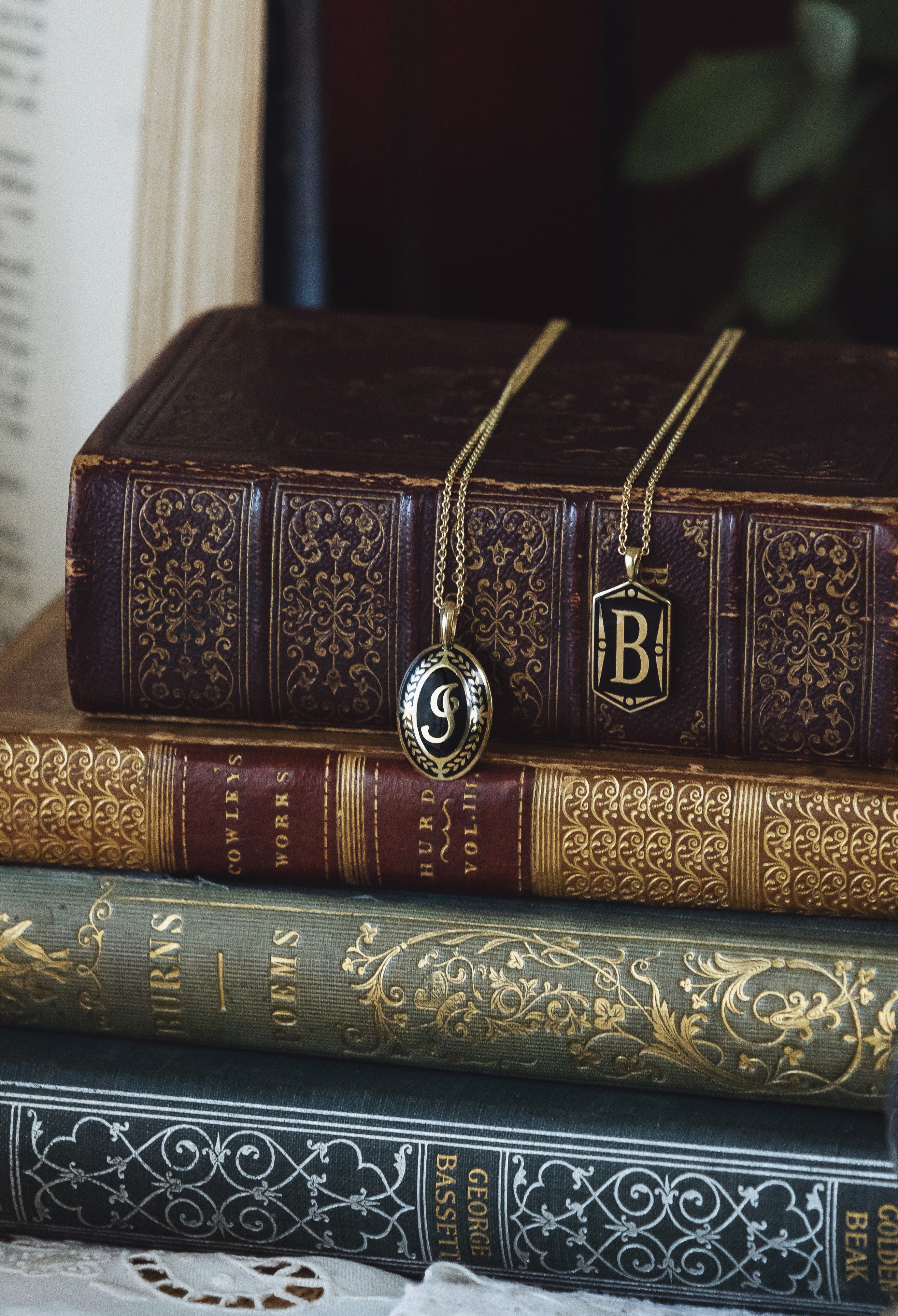 Commemorative 18k gold Enamel Initial Charm