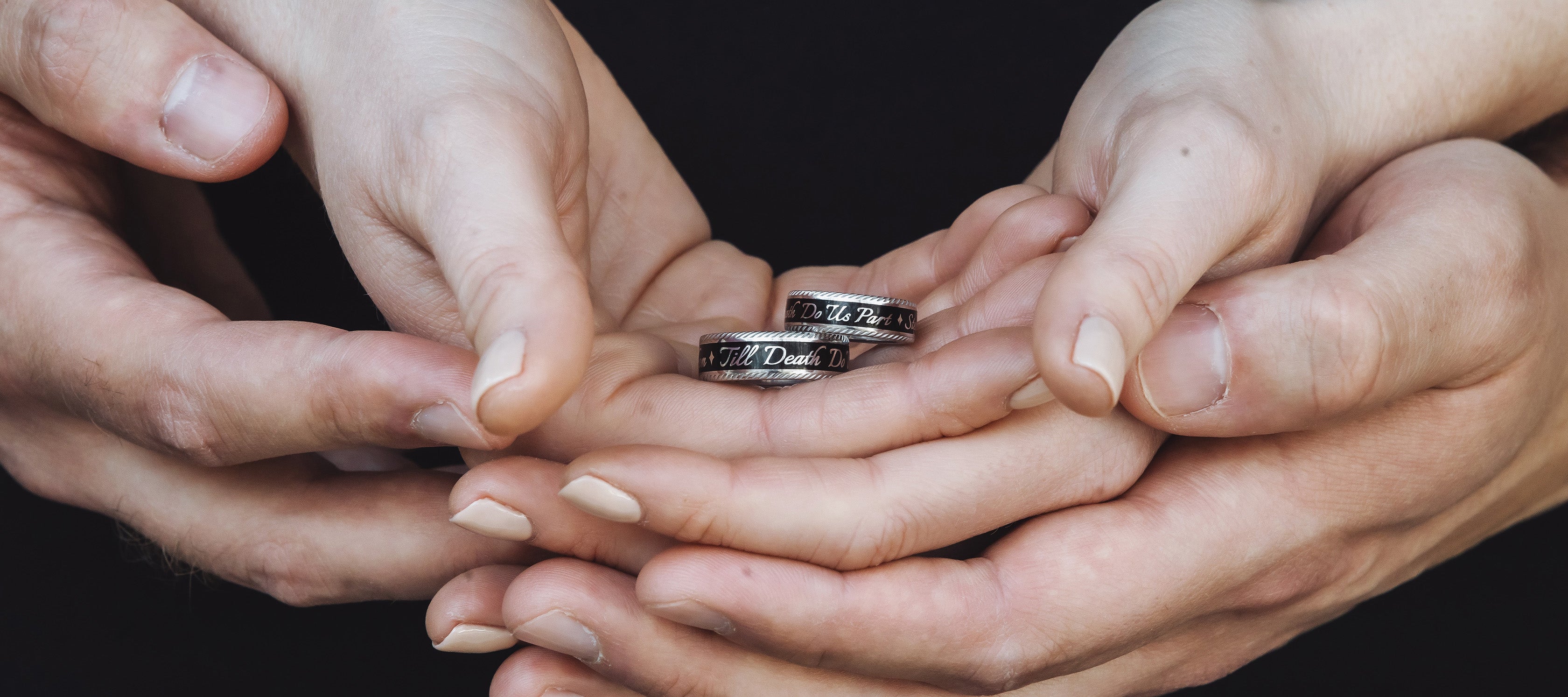 Gothic Till Death Do Us Part Wedding Bands