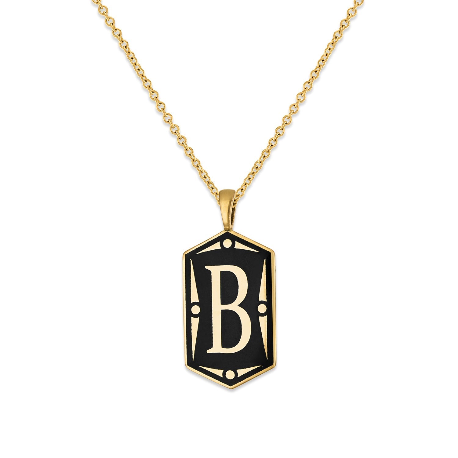 Necklace Shield Initial Pendant