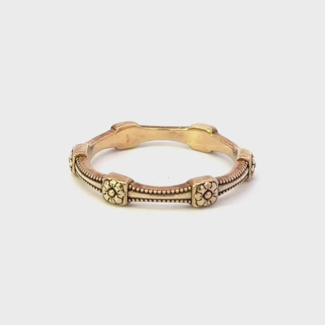 Vintage Stackable Ring with Rosettes