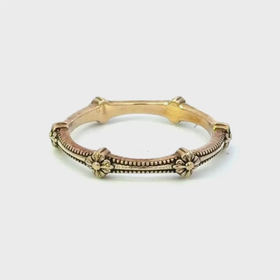 Antique Floral Stackable Ring