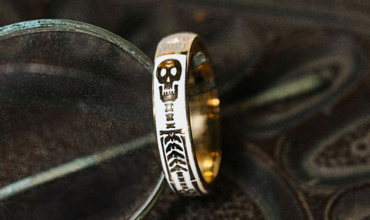 Gold and Enamel Skeleton Ring