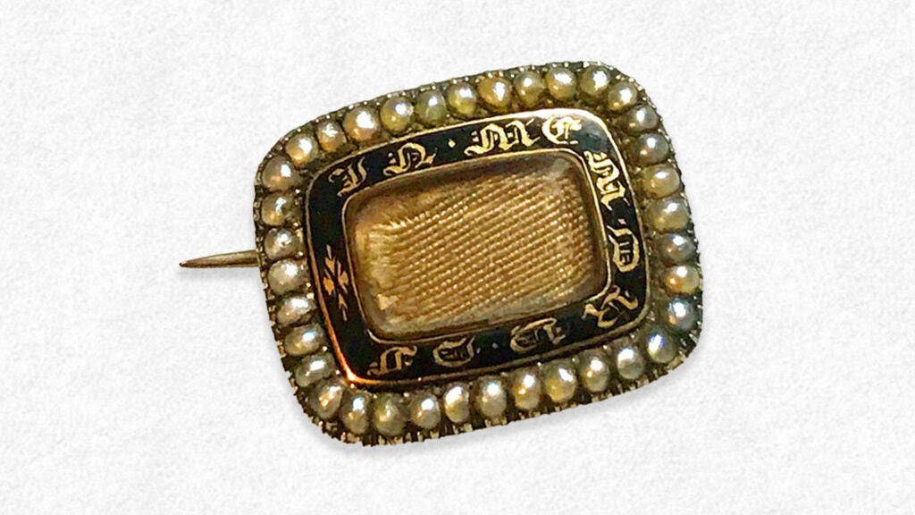 ‘IN MEMORY OF’ Pearl Gothic Revival Mourning Brooch. c.1820s.