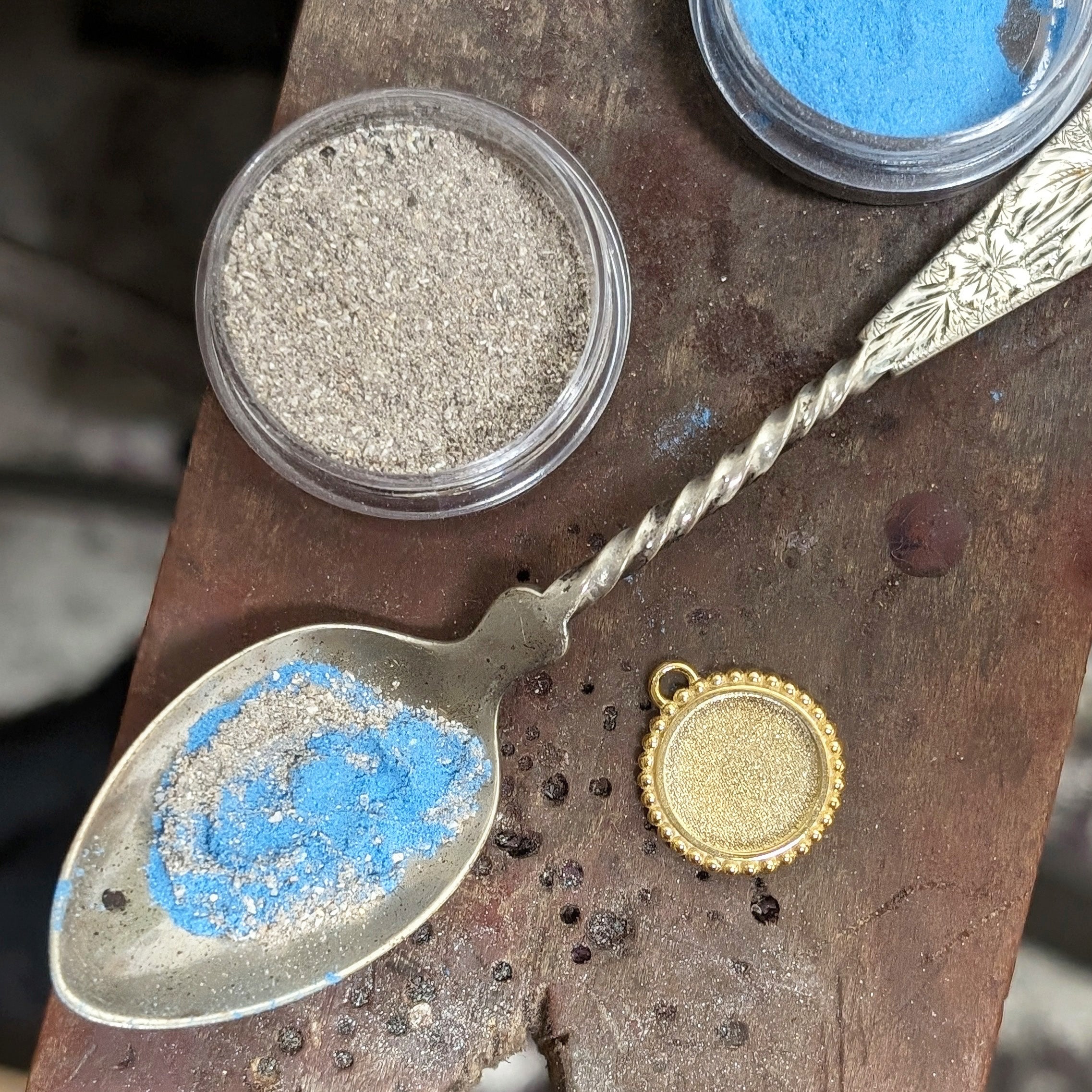 Ashes and Enamel Pendant