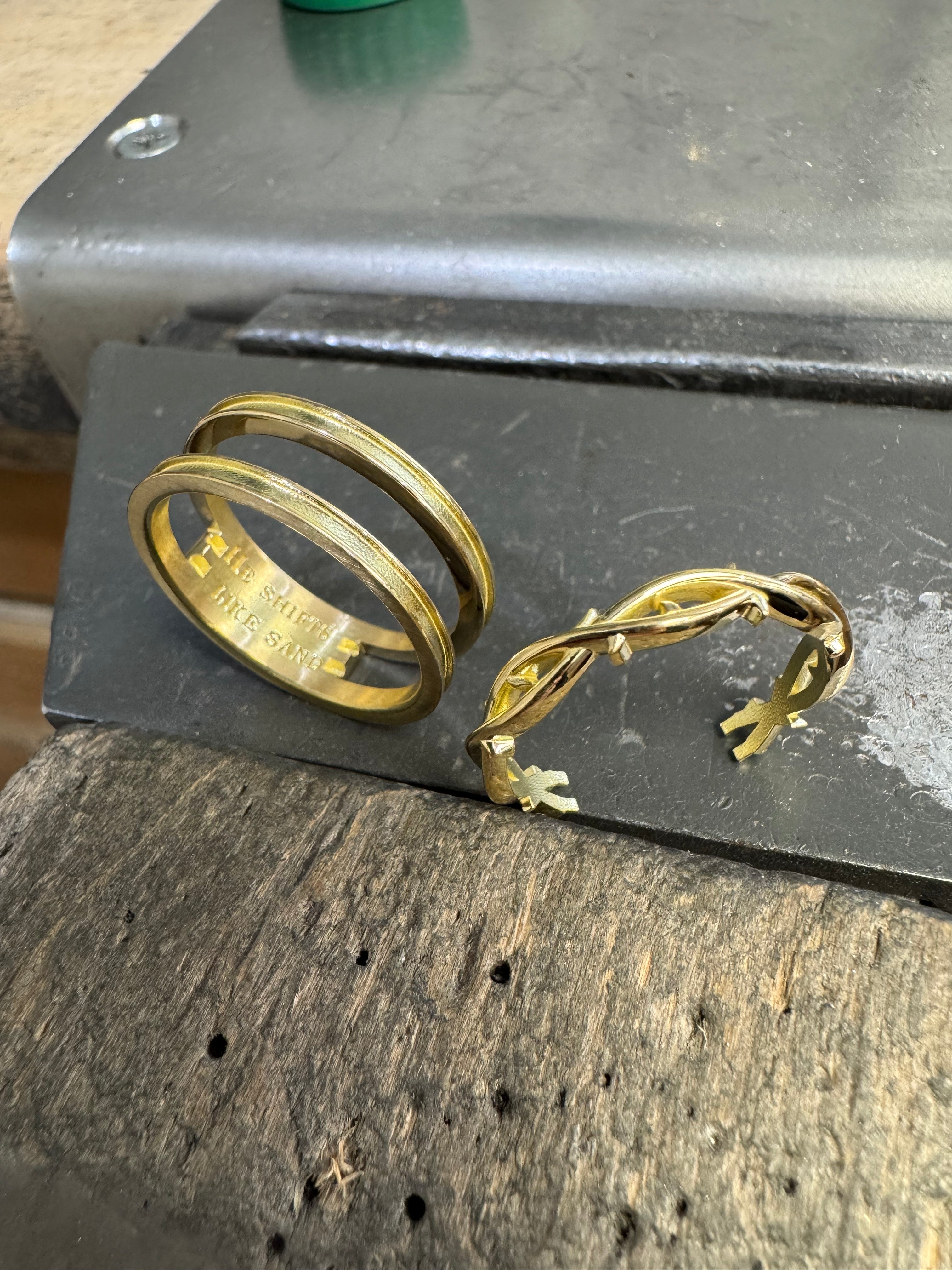Two Part Gold Ring Casting with Thorns
