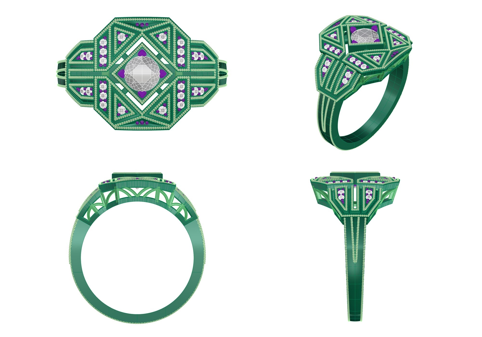 CAD RENDERINGS OF VINTAGE STYLE RING