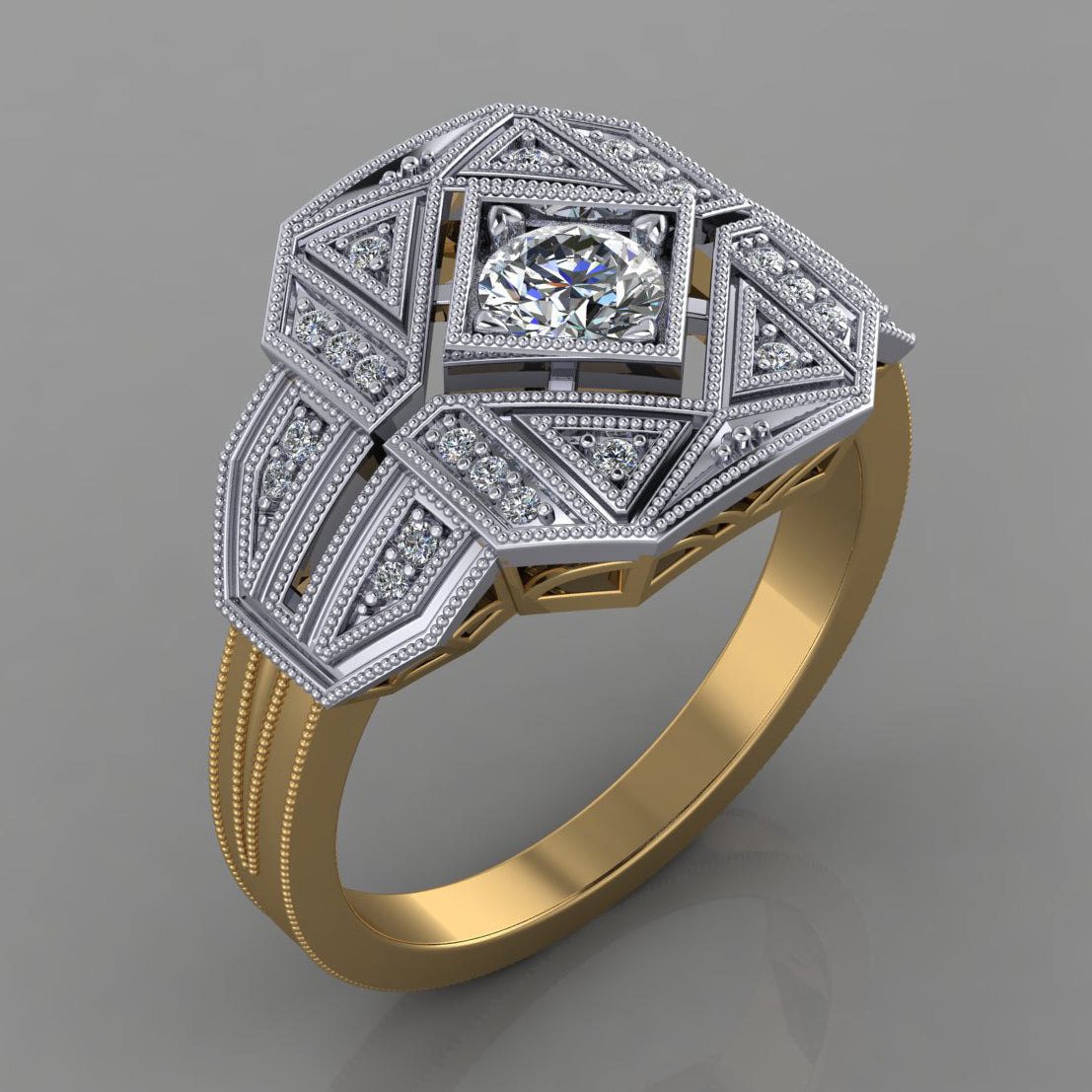 RENDERINGS OF ESTATE STYLE CUSTOM ANTIQUE MEMORIAL RING