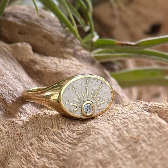 Custom Cremation Sun Ring