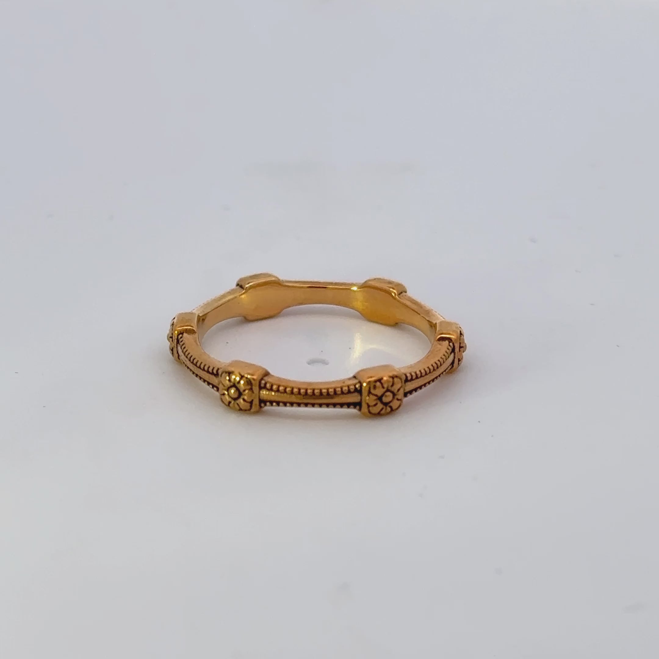 Vintage Stackable Ring with Rosettes