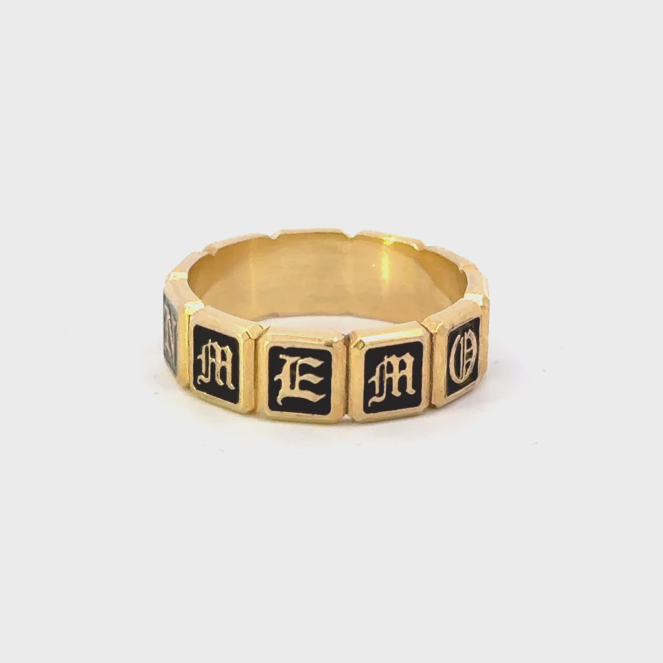 Gold Gothic Mourning Ring
