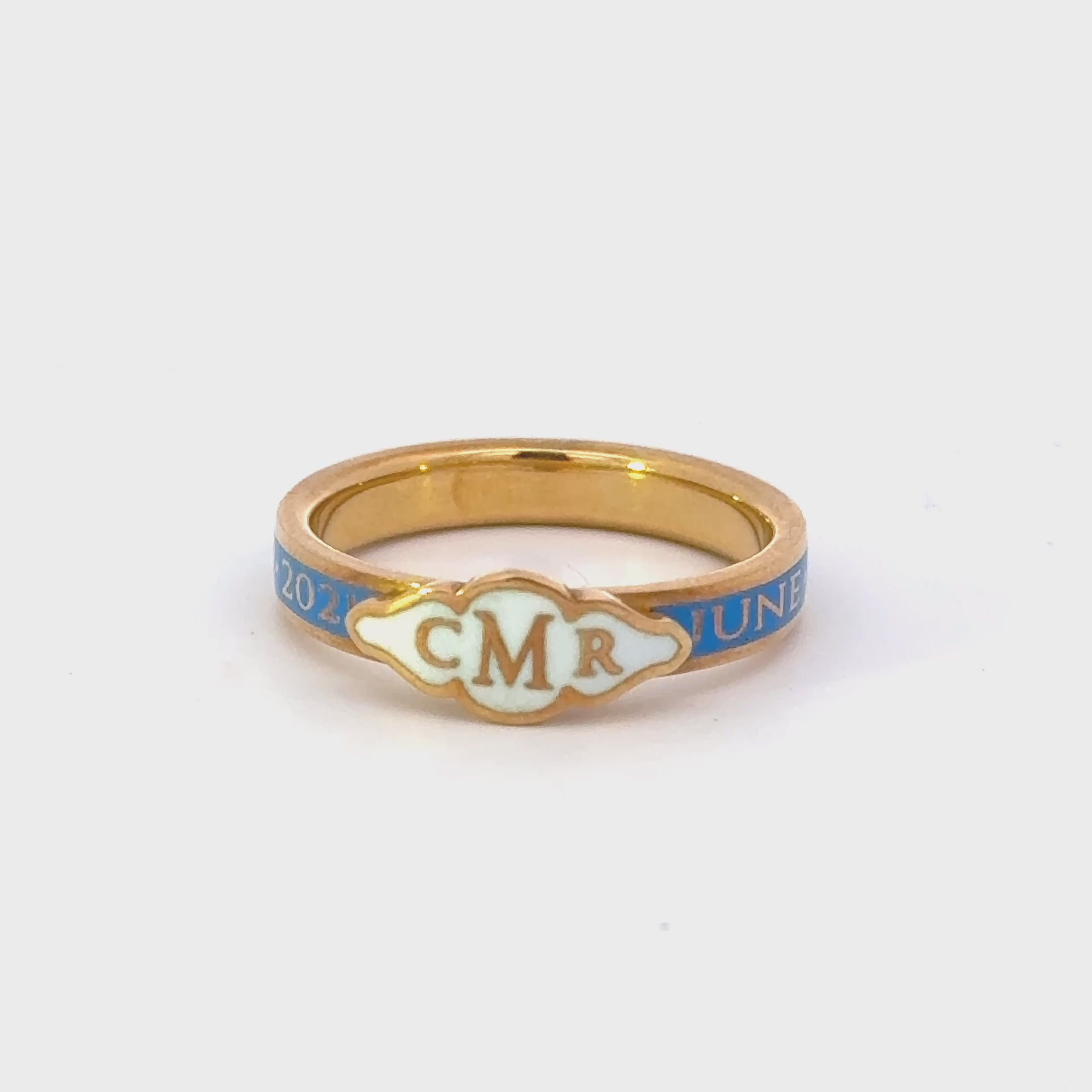 Enamel Mourning Ring with Monogram