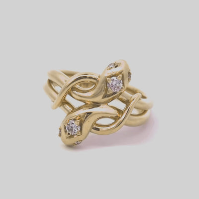 Snake Ring with Diamonds