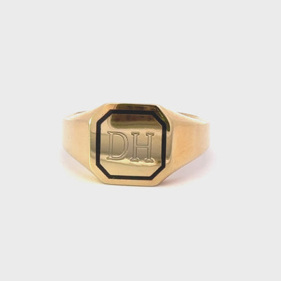 Gents Enamel Mourning Ring