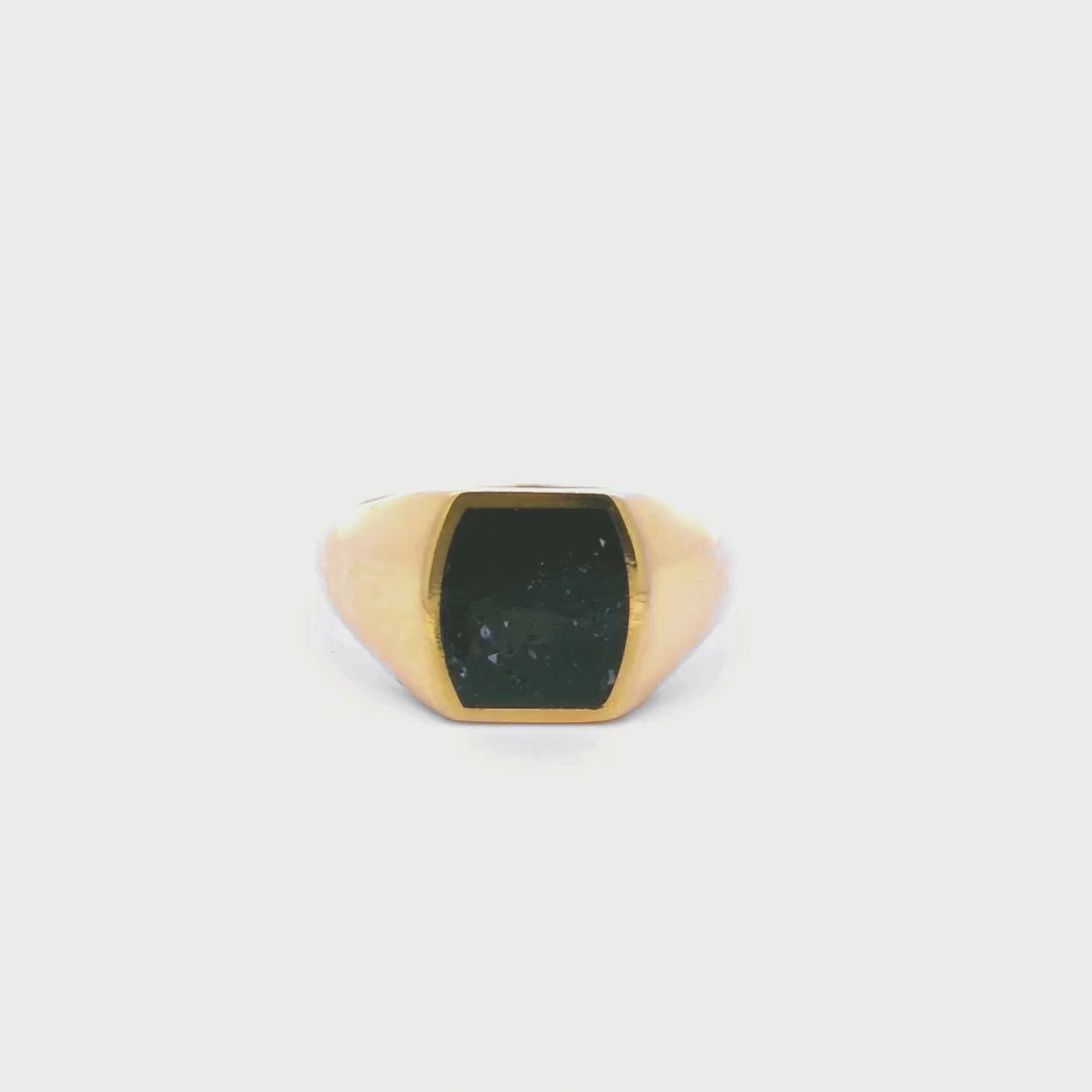 Curved Signet Cremation Ring