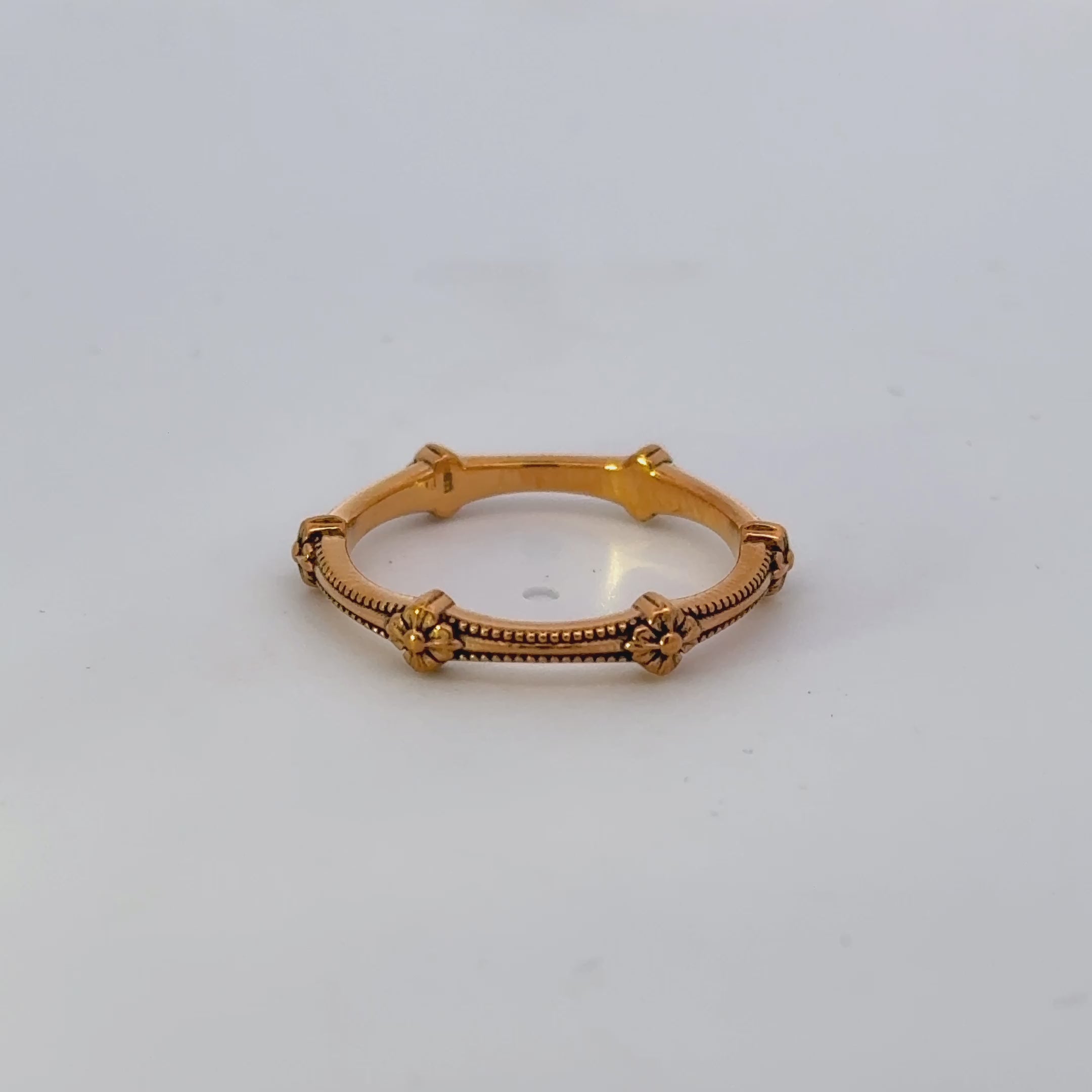 Antique Floral Stackable Ring