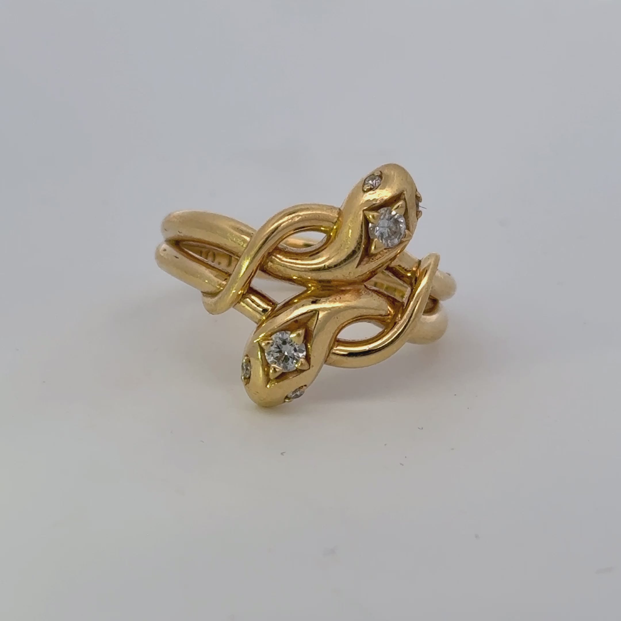 Snake Ring with Diamonds