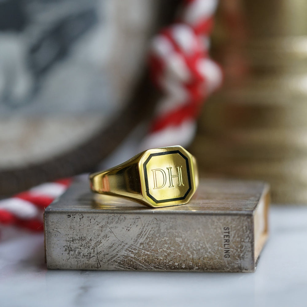 Large Octagonal Signet Ring - Memorial Jewelry | Tempus Metals